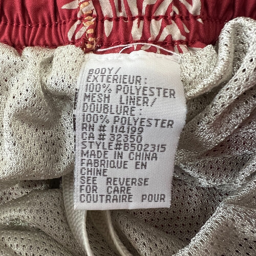 Quiksilver Edition Red Floral Lined Swim Trunks - Men's Size Medium - Picture 7 of 12